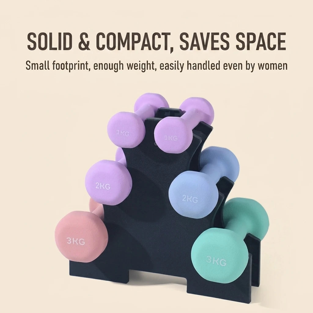 Evora Coated Cast Iron Dumbbells – Light Hand Weights for Home Workouts, Yoga & Pilates