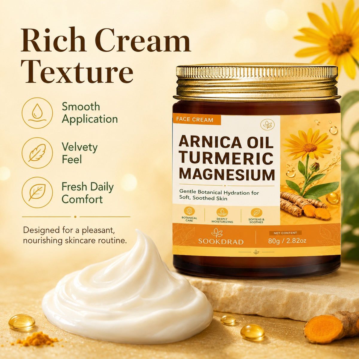 Evora Arnica, Turmeric & Magnesium Cream – Soothing Moisturizing Body Cream
