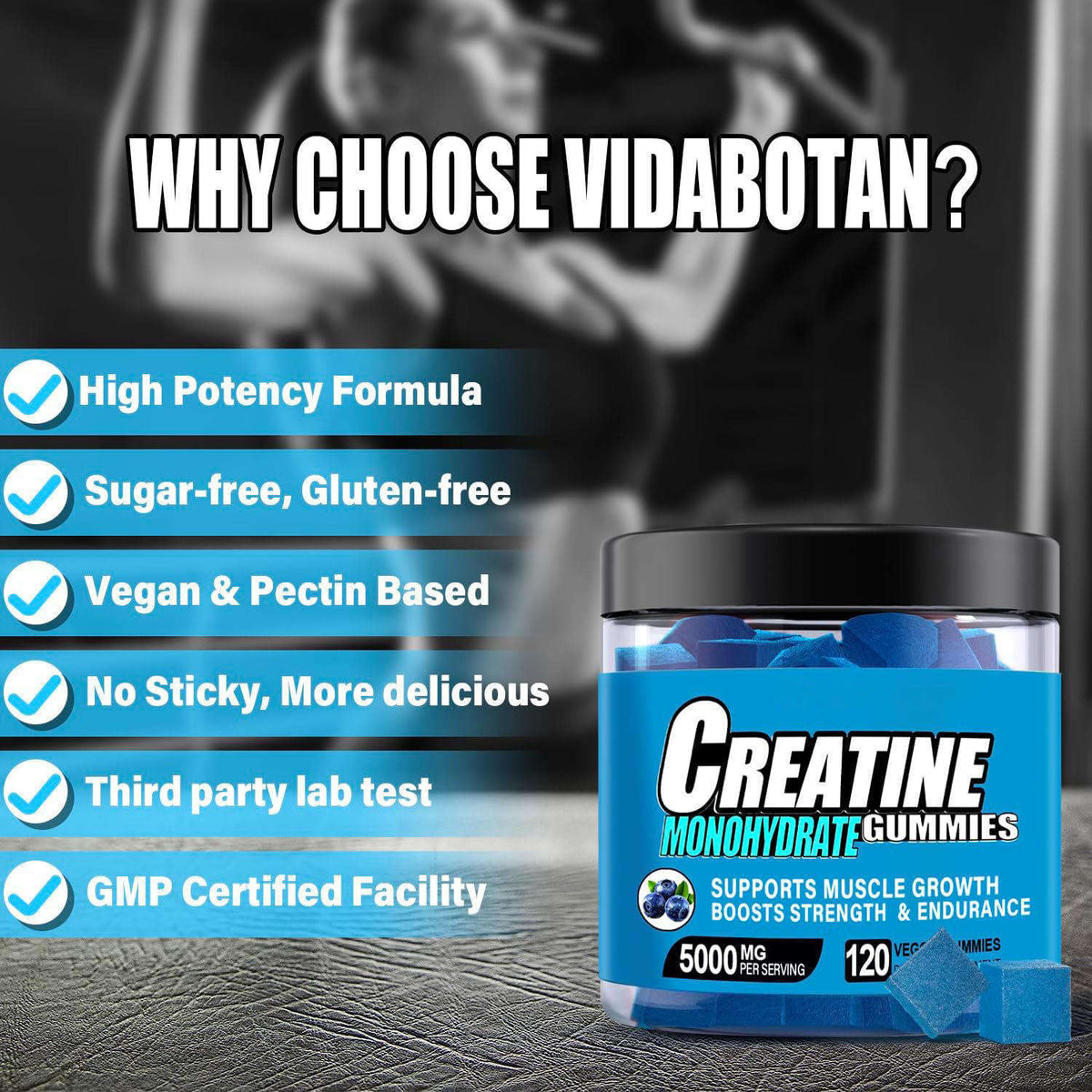 Evora Creatine Monohydrate Gummies – Strength & Performance Support