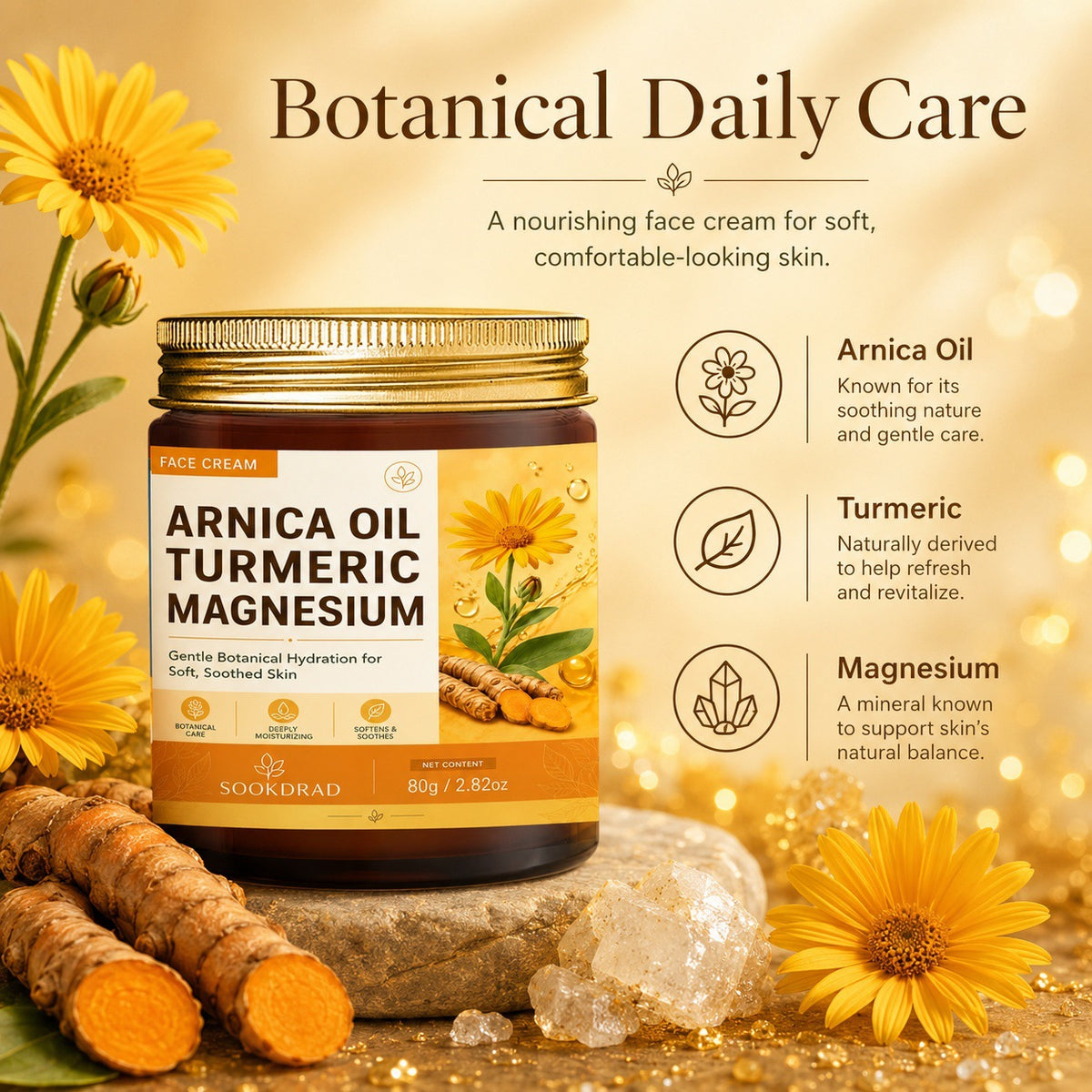 Evora Arnica, Turmeric & Magnesium Cream – Soothing Moisturizing Body Cream