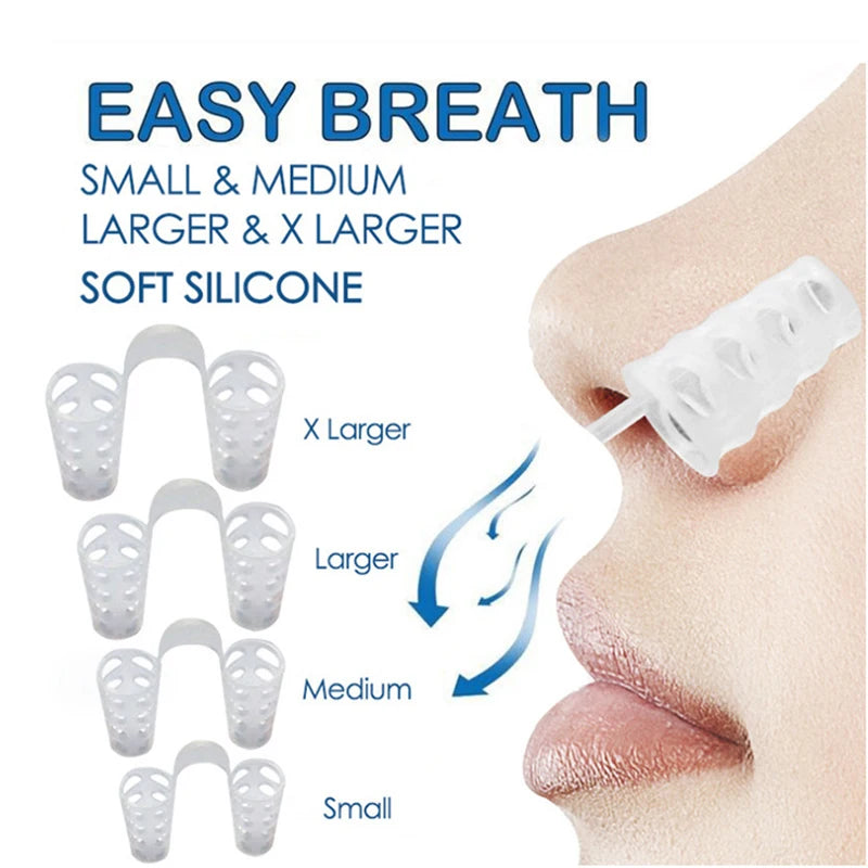 Evora Anti-Snoring Nose Clips – Nasal Dilators for Easier Breathing at Night (4 Pcs)