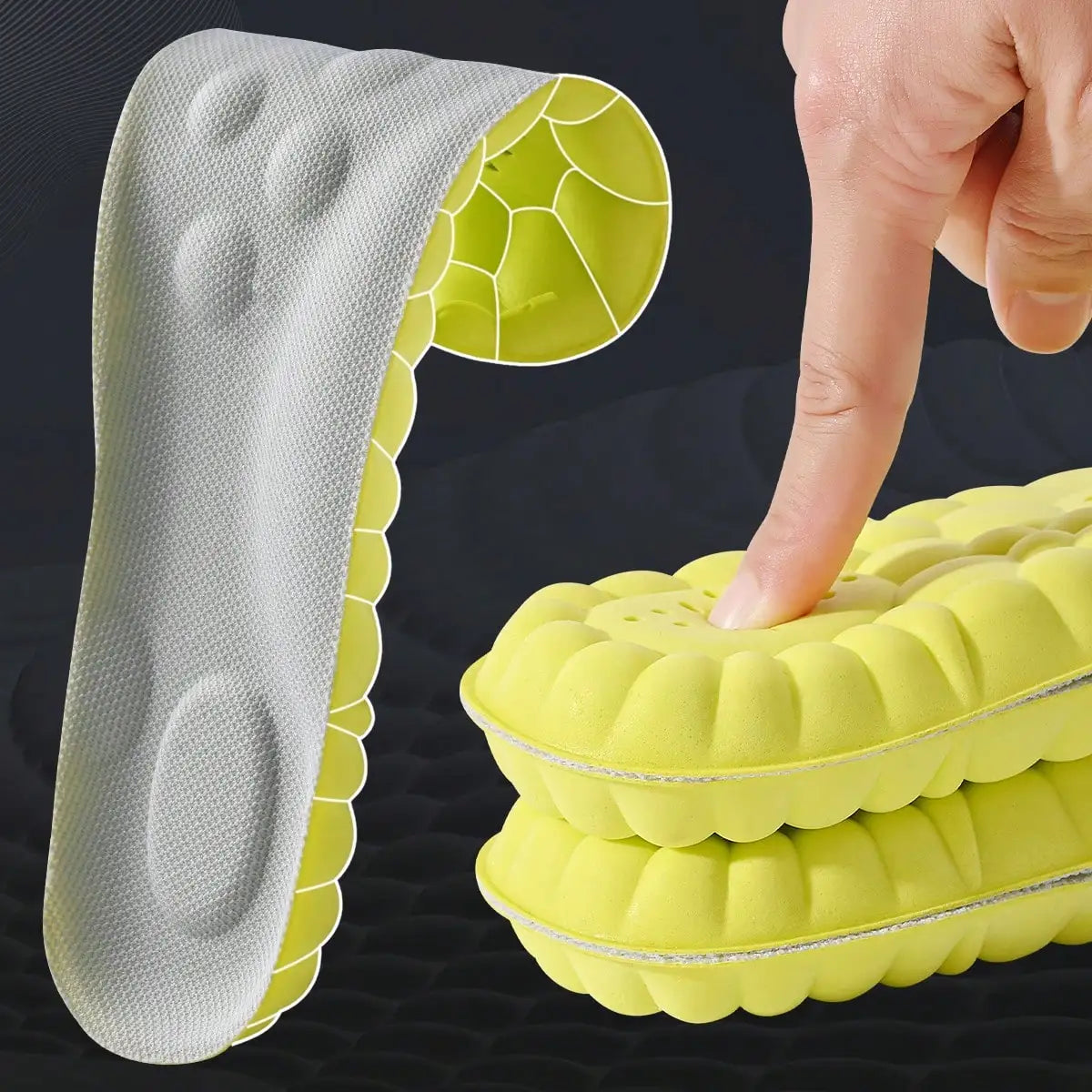 Evora Latex Sports Insoles – Cushioned Arch Support Insoles, Breathable & Odor-Control