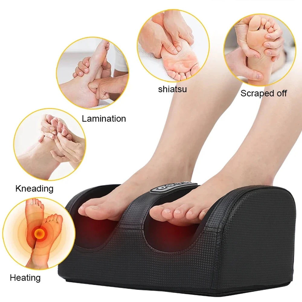 Evora Shiatsu Foot & Calf Massager – Heated Deep Kneading Massage Machine