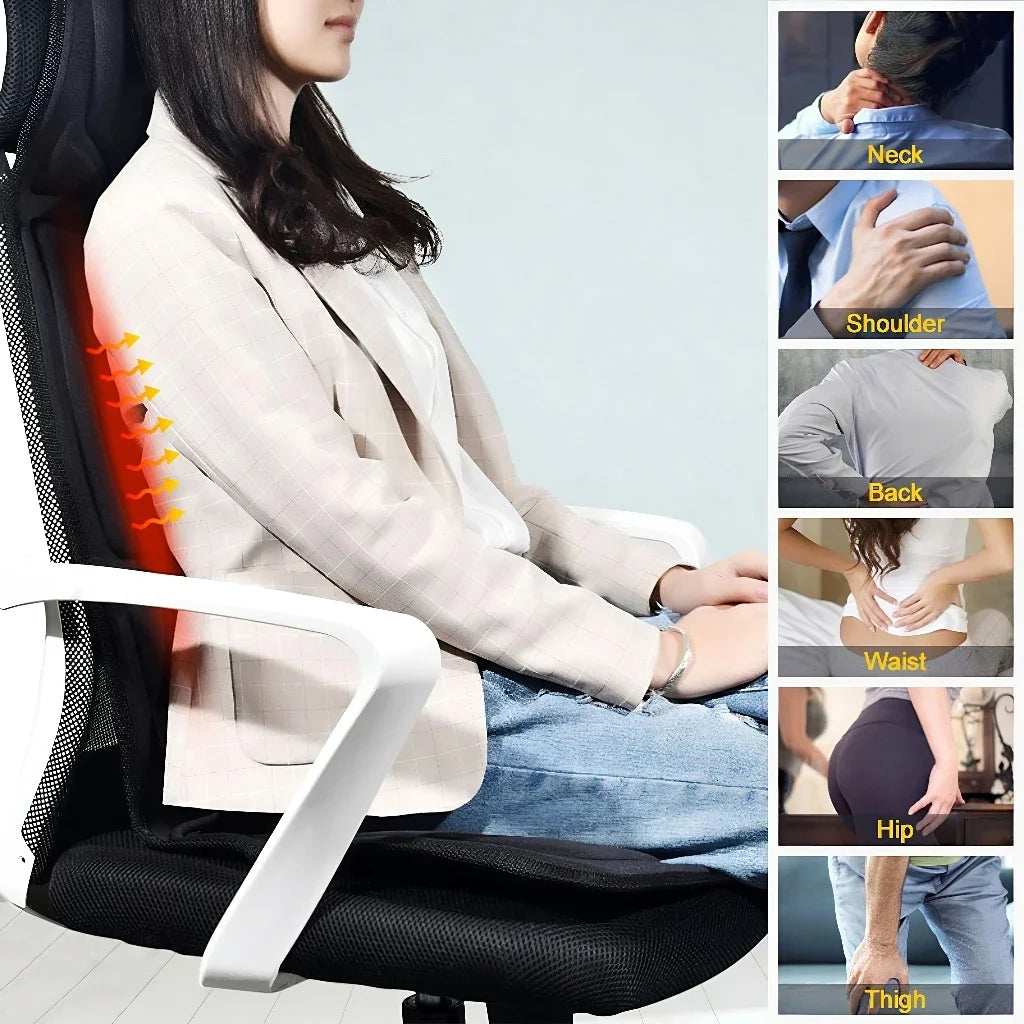 Evora Massage Seat Cushion – Heated Vibration Massager for Car, Home & Office