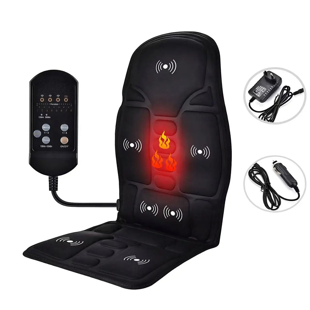 Evora Massage Seat Cushion – Heated Vibration Massager for Car, Home & Office
